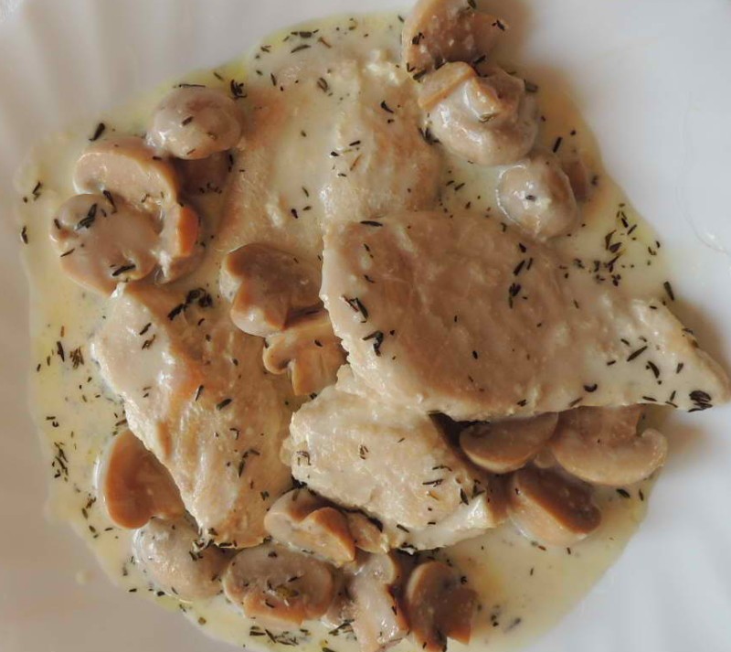 Recette d’escalopes de poulet à la crème avec calories